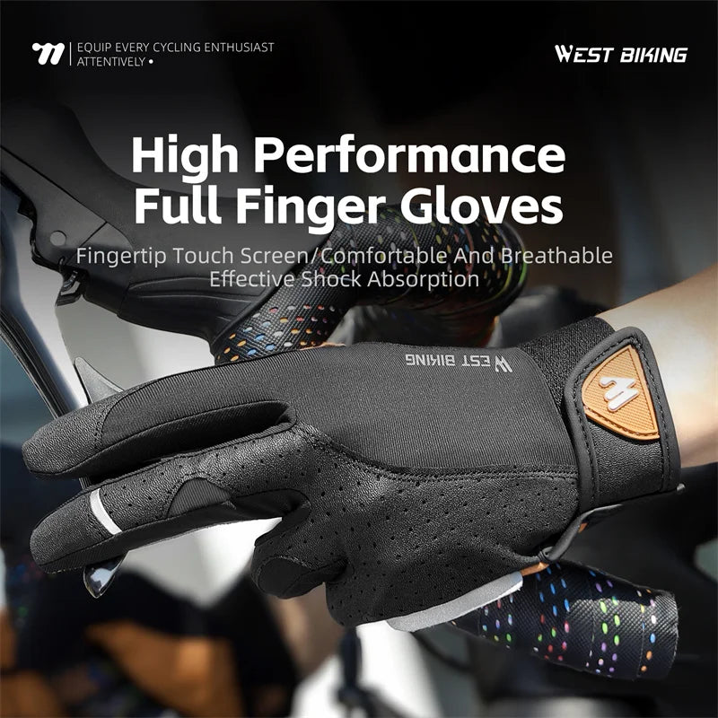 WEST BIKING Breathable Full Finger Cycling Gloves MTB Gym Secondary image