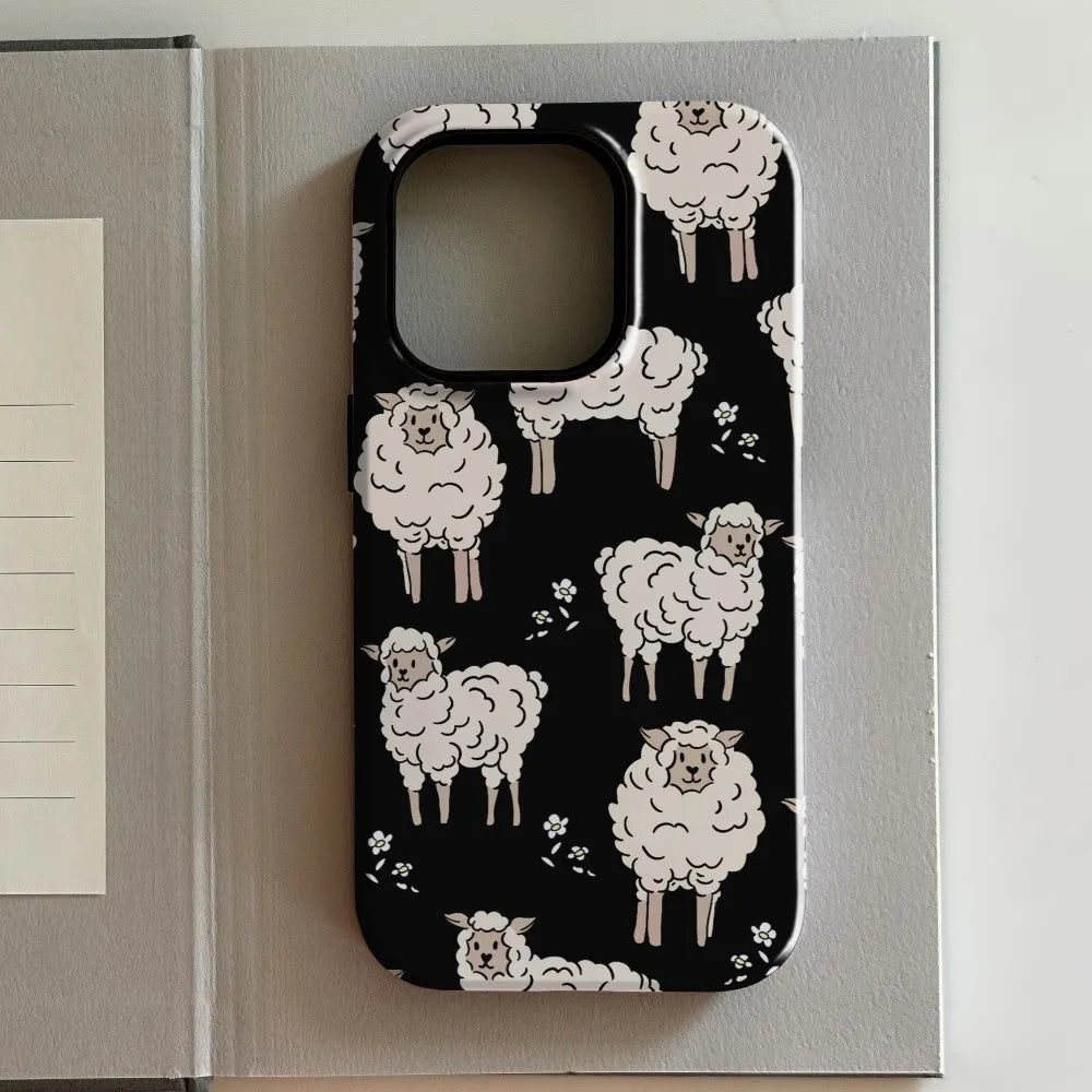 Luxury Cute Animal Double-Layer Case for iPhone 17 16 15 14 13 Pro Max