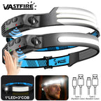 USB Rechargeable Induction COB LED Headlamp Waterproof
