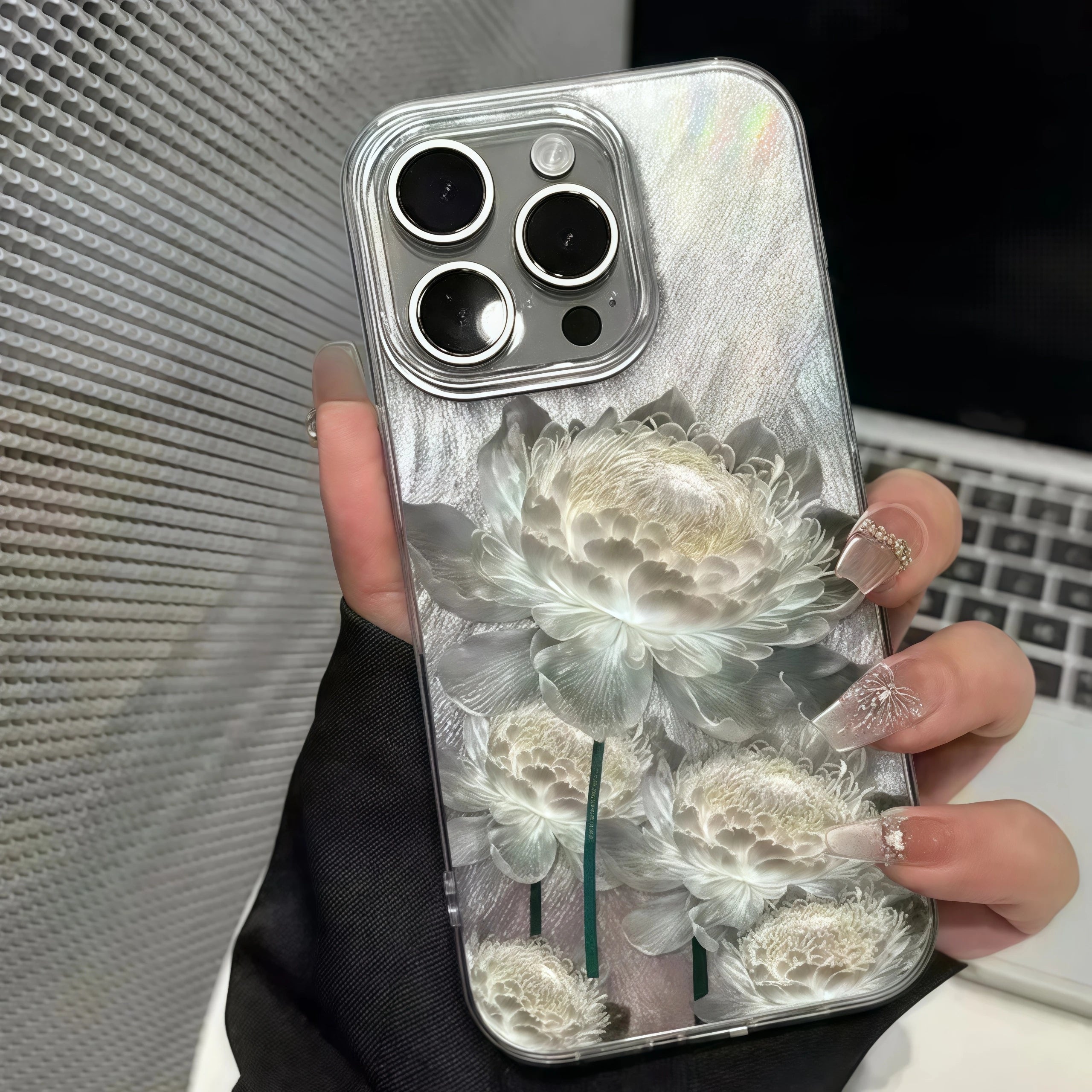 Golden Lotus Feather Case for iPhone 11 12 13 14 15 16 Pro Max