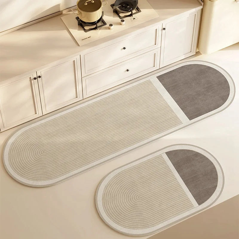 Super Absorbent Kitchen Floor Mat Diatomite Anti-Slip Washable Rug