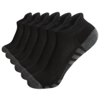 A bundle of men's athletic low cut short tube socks in black color.