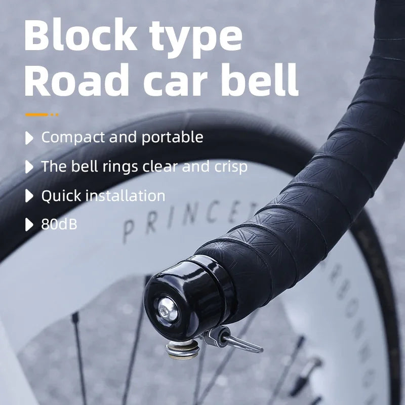Curved Handlebar Plug Bicycle Bell 80dB Loud Waterproof Bike Ring Main image