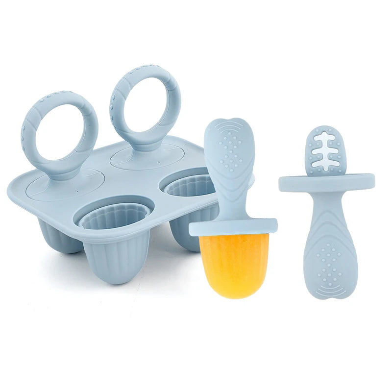 Baby Teething Popsicle Mold 4/6 Cavity – DIY Milk Ice Cream Stick Tray