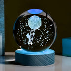 3D Astronaut Moon Landing Crystal Ball Night Light