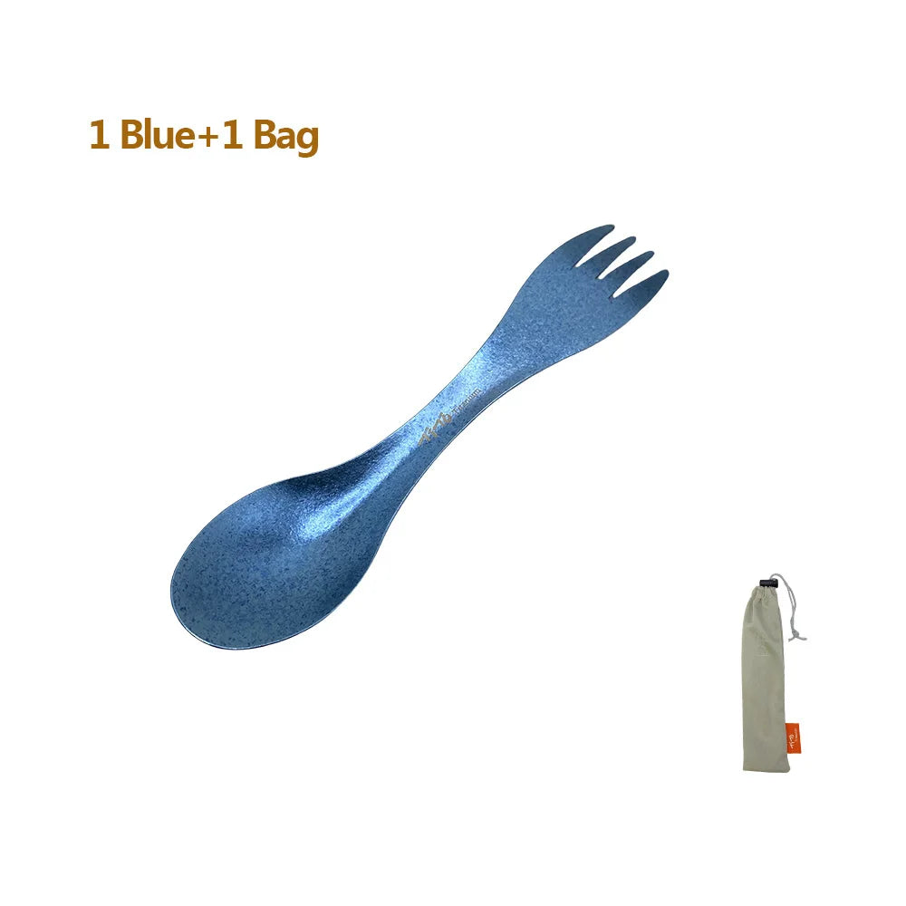 Pure Titanium Spork 2-in-1 Ultralight Camping Fork & Spoon Travel Tool