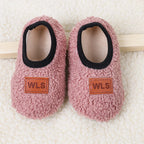 Autumn Winter Baby Slippers Plush Anti-Slip Sock Shoes for Kids