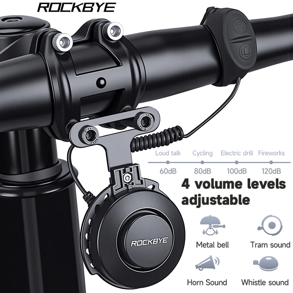120dB Rechargeable Electric Bike Horn Waterproof Bicycle Safety Bell Secondary image
