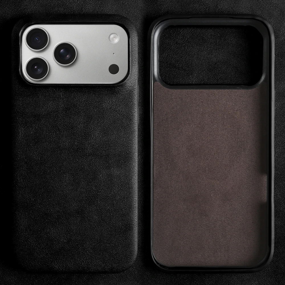 Premium Leather Business Case for iPhone 17 Air 16 15 14 13 12 Pro Max