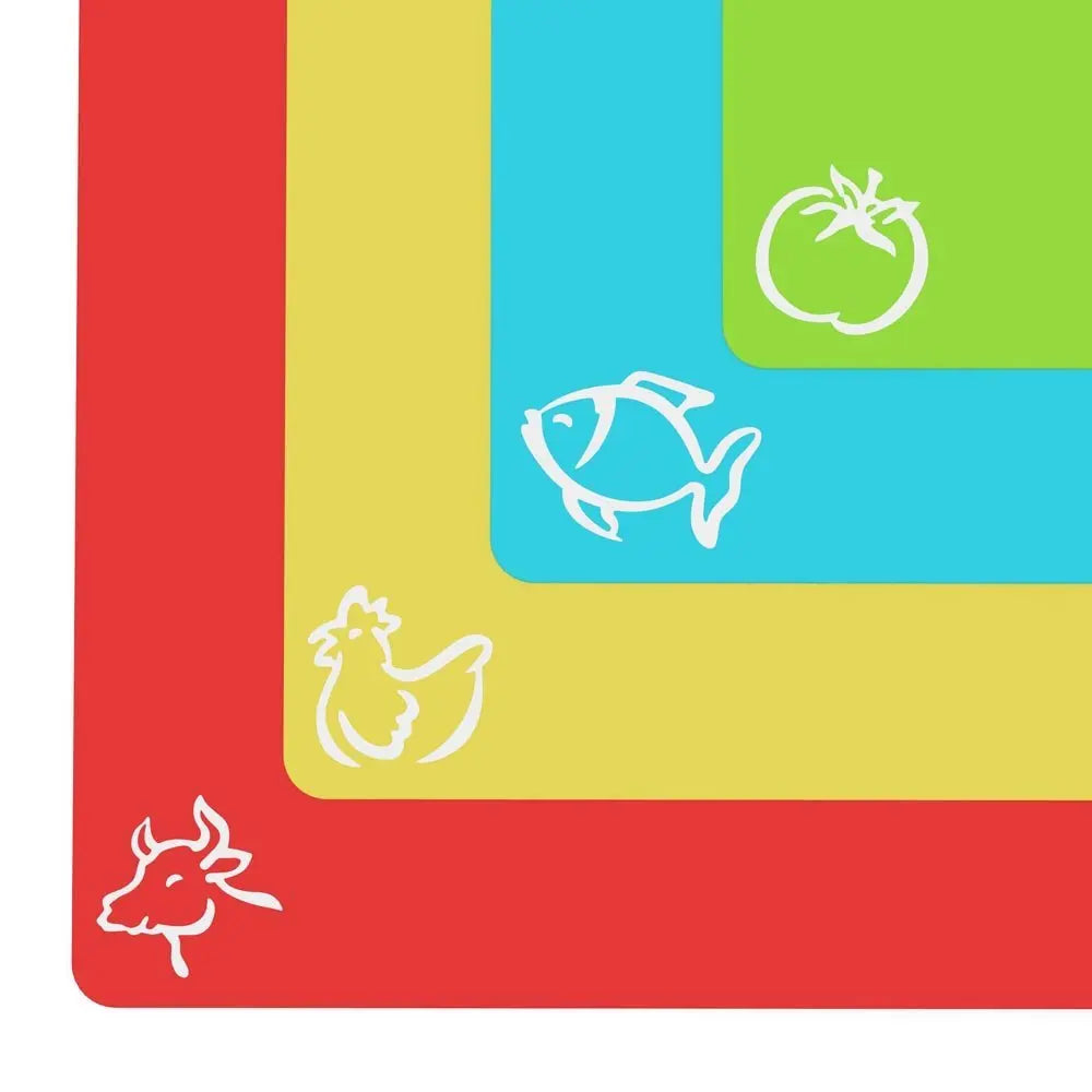4PCS Flexible Cutting Mats Non-Slip Chopping Boards