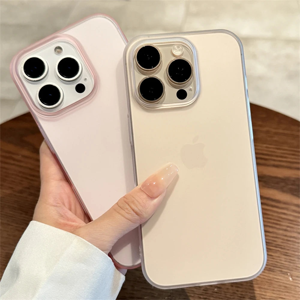Soft Matte Candy Clear Case for iPhone 11 12 13 14 15 16 Pro Max