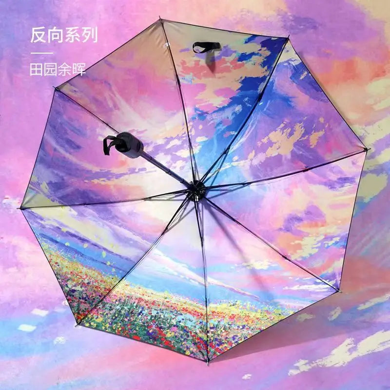 Buy Blue Sky Clouds Folding Umbrella UV Protection Parasol