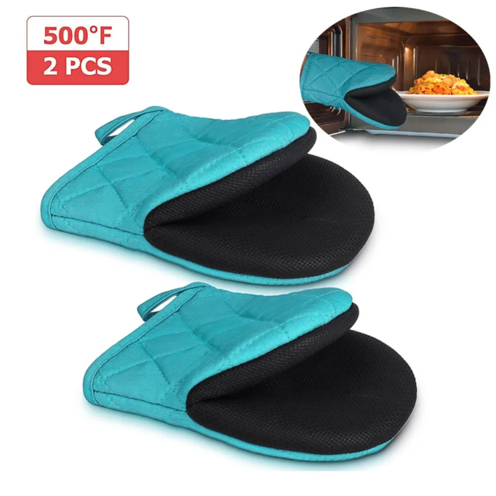 Short Oven Mitts – Heat Resistant Non-Slip Kitchen Gloves (1 Pair) Secondary image