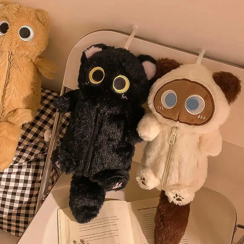 Plush Big-Eyed Cat Storage Bag Stationery Case