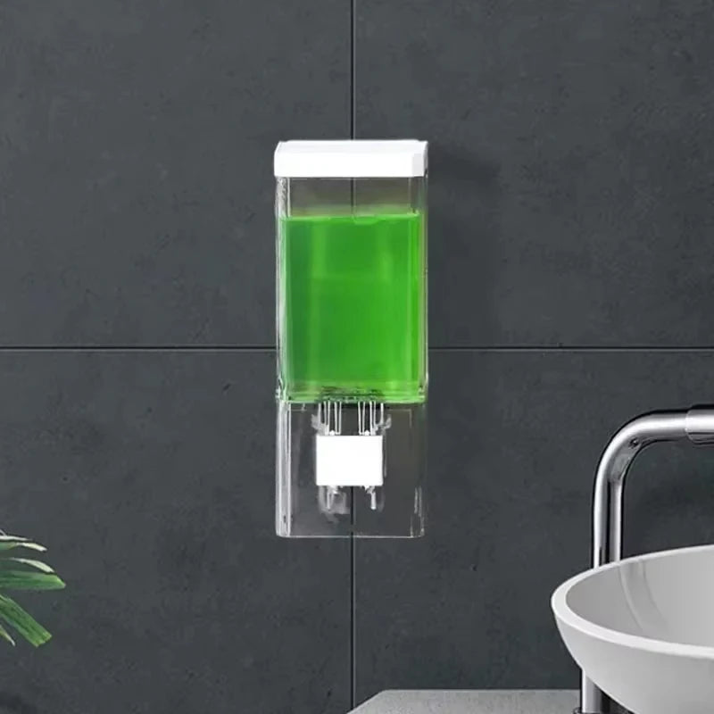Homefish Wall Mounted Soap Dispenser No Drill Liquid Soap Pump Bottle