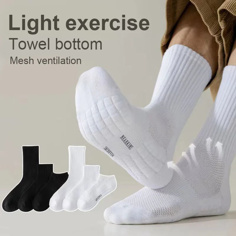 Mens Thick Cotton Towel Bottom Sport Socks Basketball Winter Warm Crew