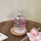 600ml Cute Bow Water Bottle Leak Proof Portable Drink Cup