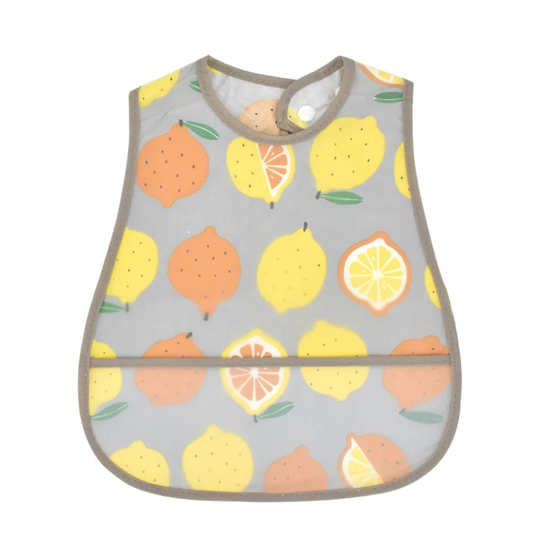 Cartoon EVA Waterproof Baby Bib with Pocket Feeding Apron