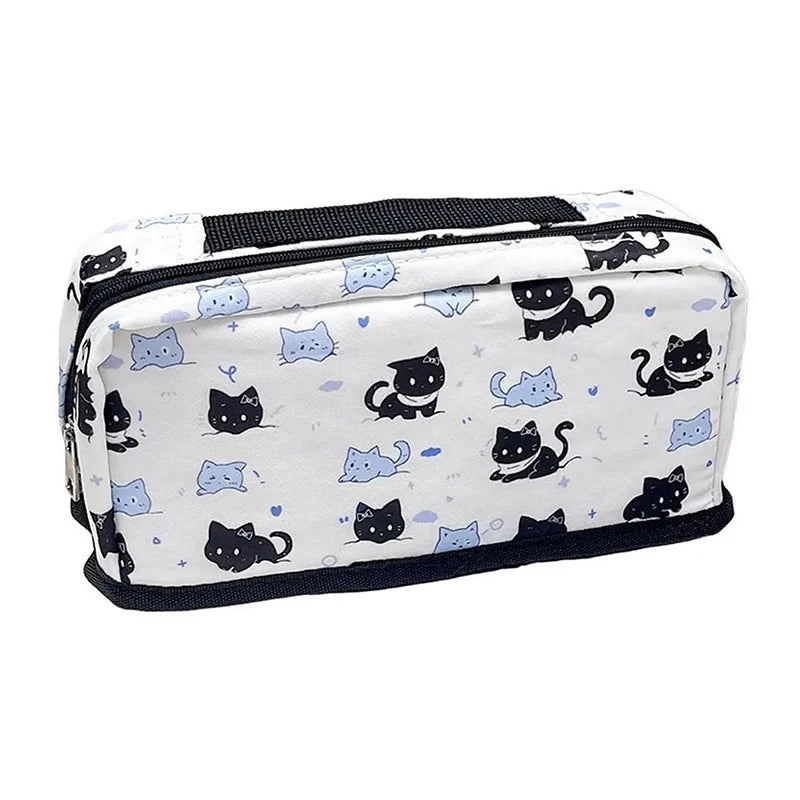 Multi-Layer Pen Bag Foldable Drawstring Pencil Case Organizer