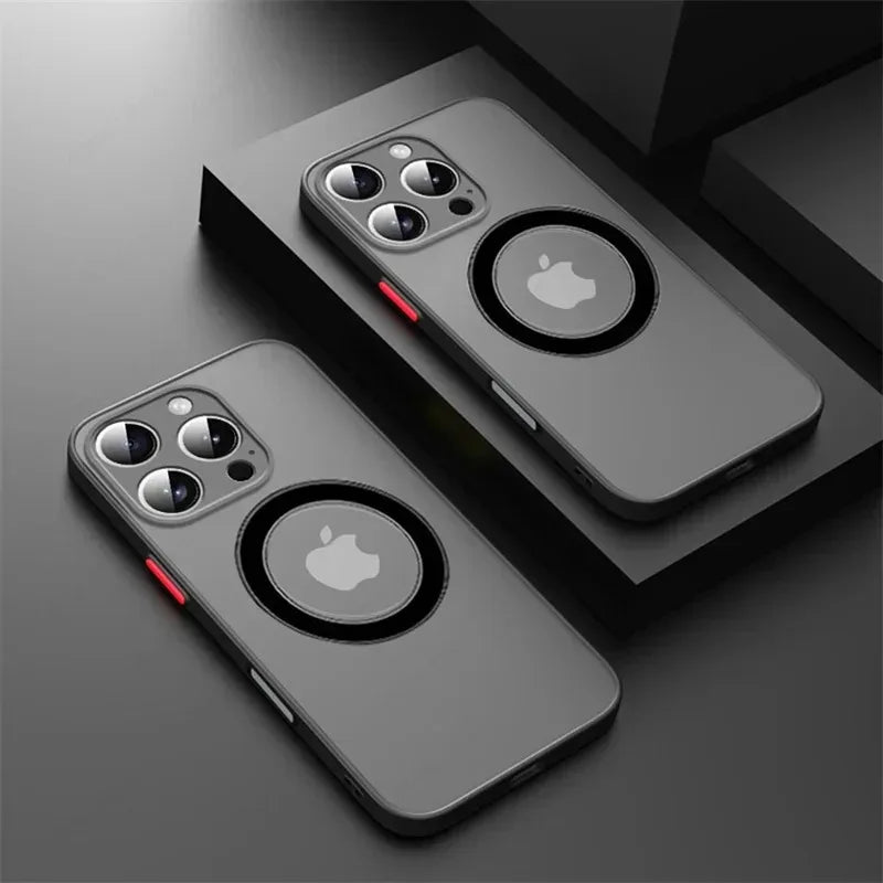 Luxury Armor Matte MagSafe Case for iPhone 12 13 14 15 16 17 Pro Max