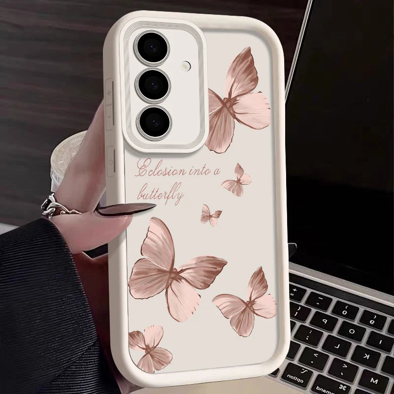 Gold Butterfly TPU Case for Samsung Galaxy S22 S23 S24 S25 S26