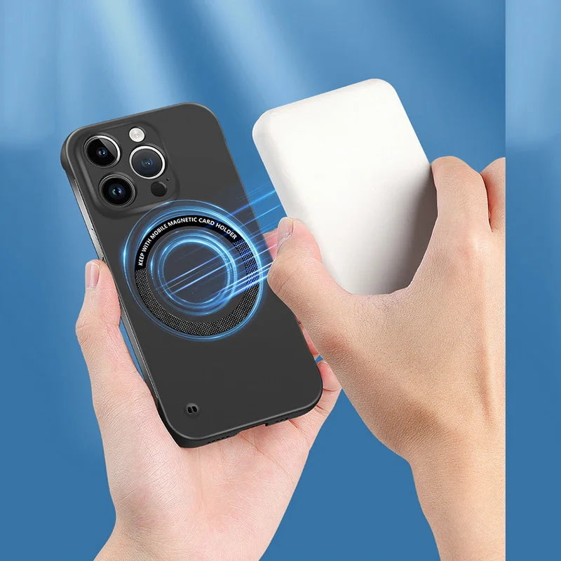 Magnetic Frameless Case for iPhone 15 14 13 12 11 Pro Max