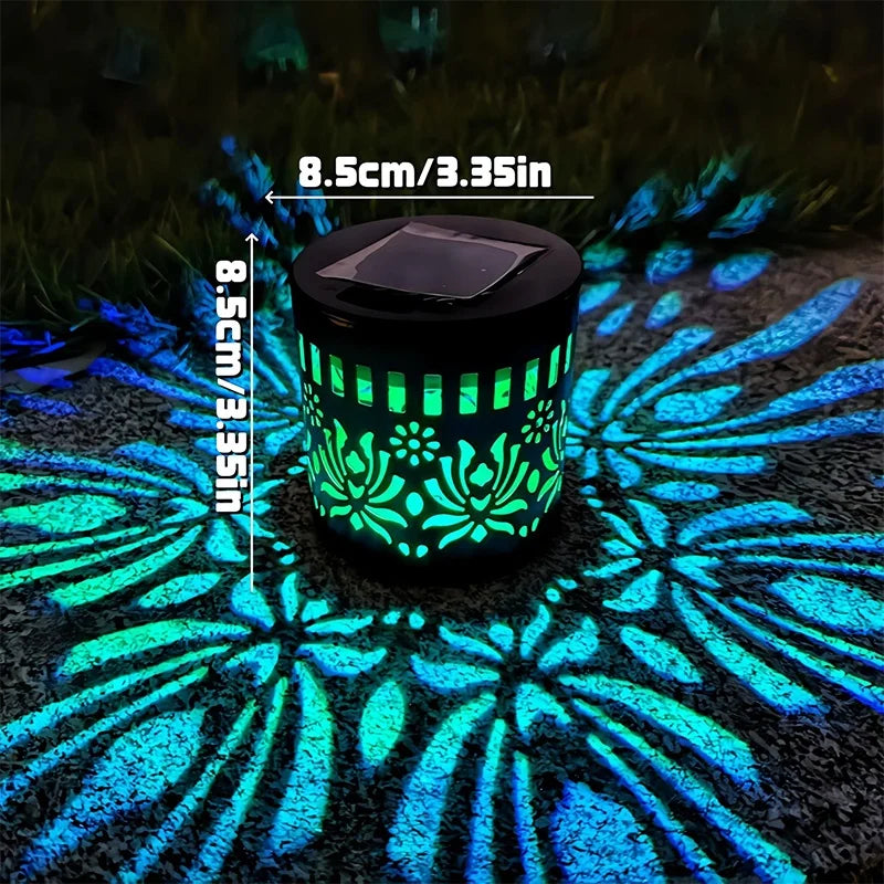 Solar LED Floral Wall Sconce Waterproof Outdoor Projection Garden Light