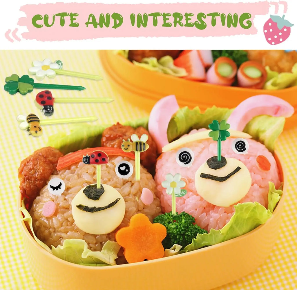Mini Animal Fruit Fork Picks for Kids Bento Lunch Box Decoration Set