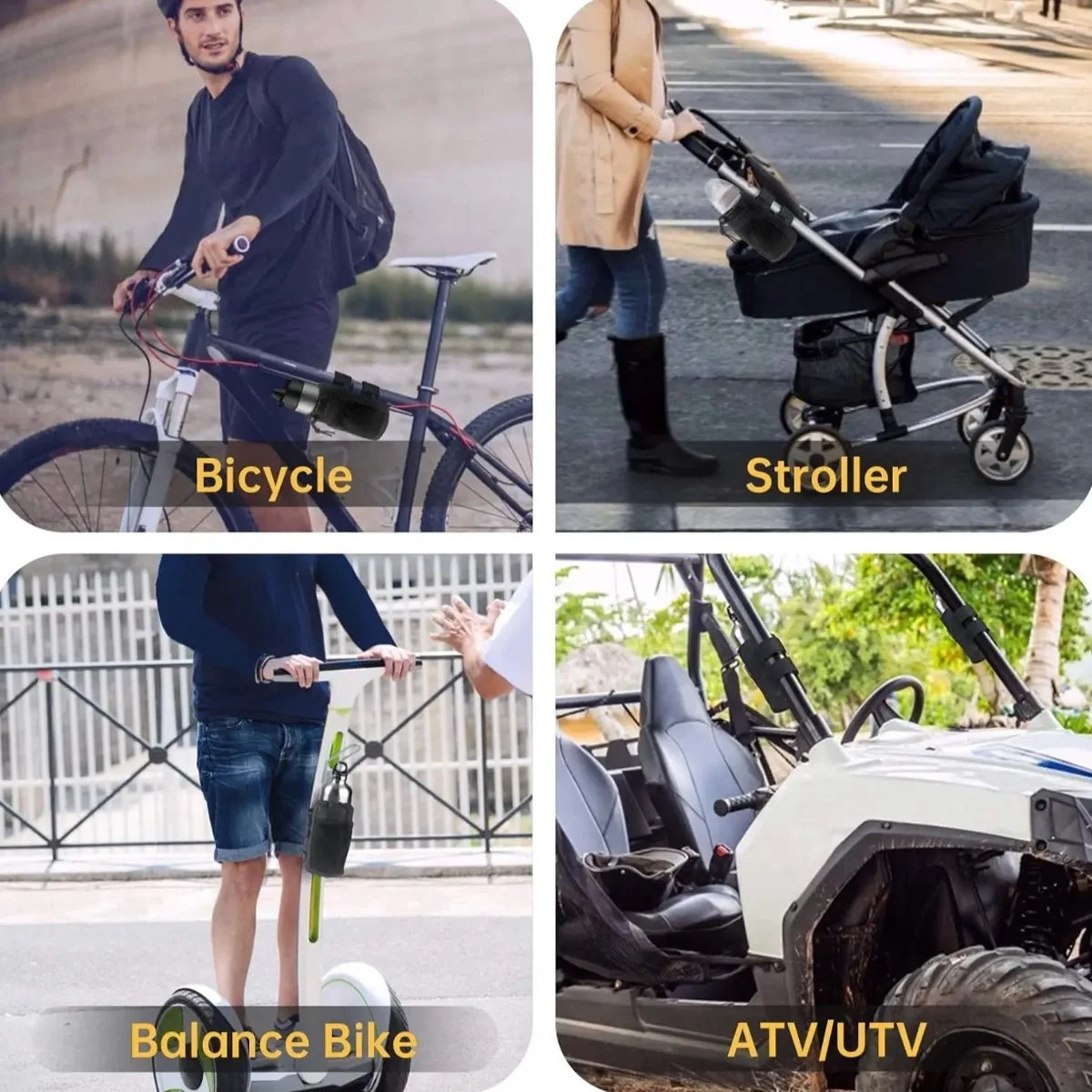 Universal Cup Holder Bike Scooter Wheelchair Stroller Drink