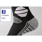 High elastic compression band of knee high snowboard socks showcasing anti slip performance gear design
