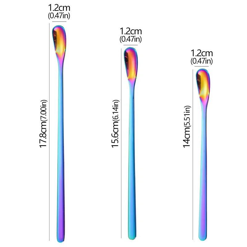 3PCS Stainless Steel Stirring Spoon Set Coffee Tea Dessert Spoons