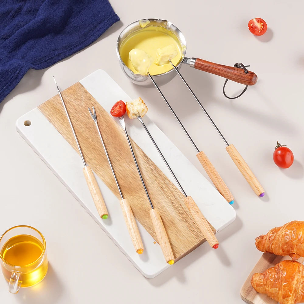 Fondue Fork Set Stainless Steel 6–24Pcs Long Chocolate & Fruit Forks