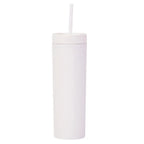 Double Wall Skinny Tumbler 473ml/480ml Cup with Straw & Lid