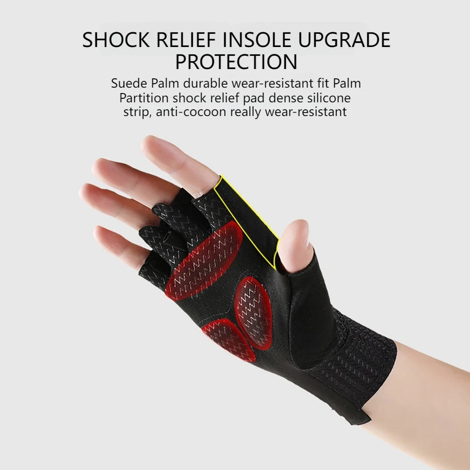 Half Finger Cycling Gloves Shock Absorption Anti-Slip MTB Gloves