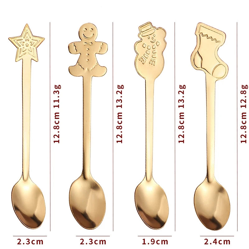 Christmas Coffee Spoon Stainless Steel – Nordic Dessert Spoon Gift Set