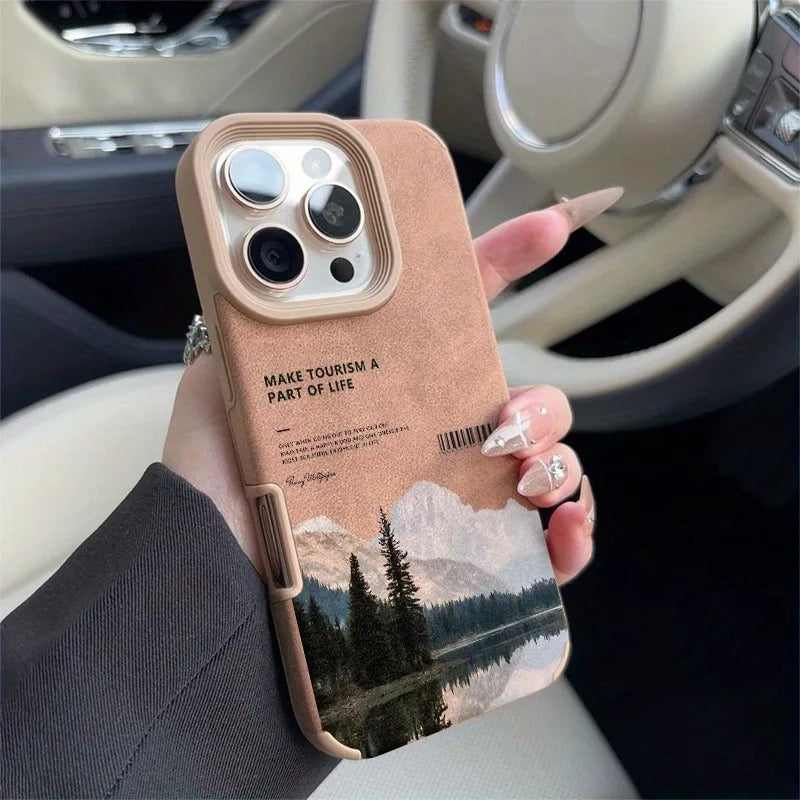 Mountain Lake Scenery Case for iPhone 11 12 13 14 15 16 17 Pro Max