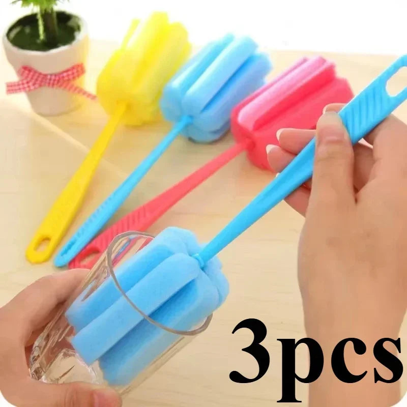 3PCS Bottle Cleaning Brush Set Glass & Cup Cleaner Main image