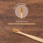 10PCS Bamboo Toothbrush Set Soft Charcoal Bristle Eco Dental Care