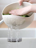 Colander Rice Bowl Drain Basket – Fruit Washing & Kitchen Strainer Organizer