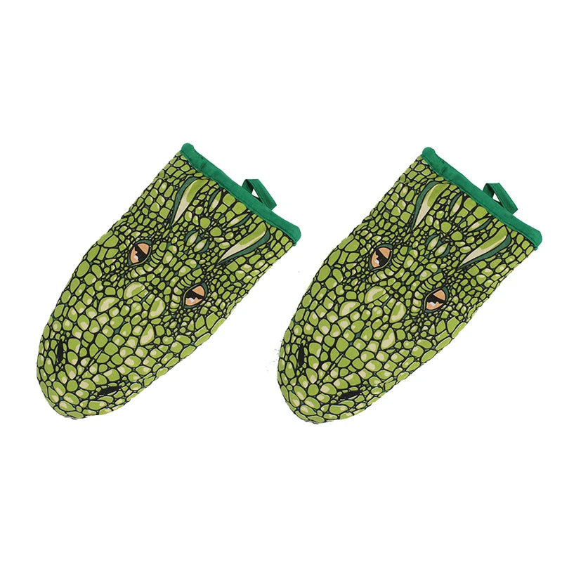 Cartoon Crocodile Oven Mitt – Heat Resistant BBQ & Baking Glove