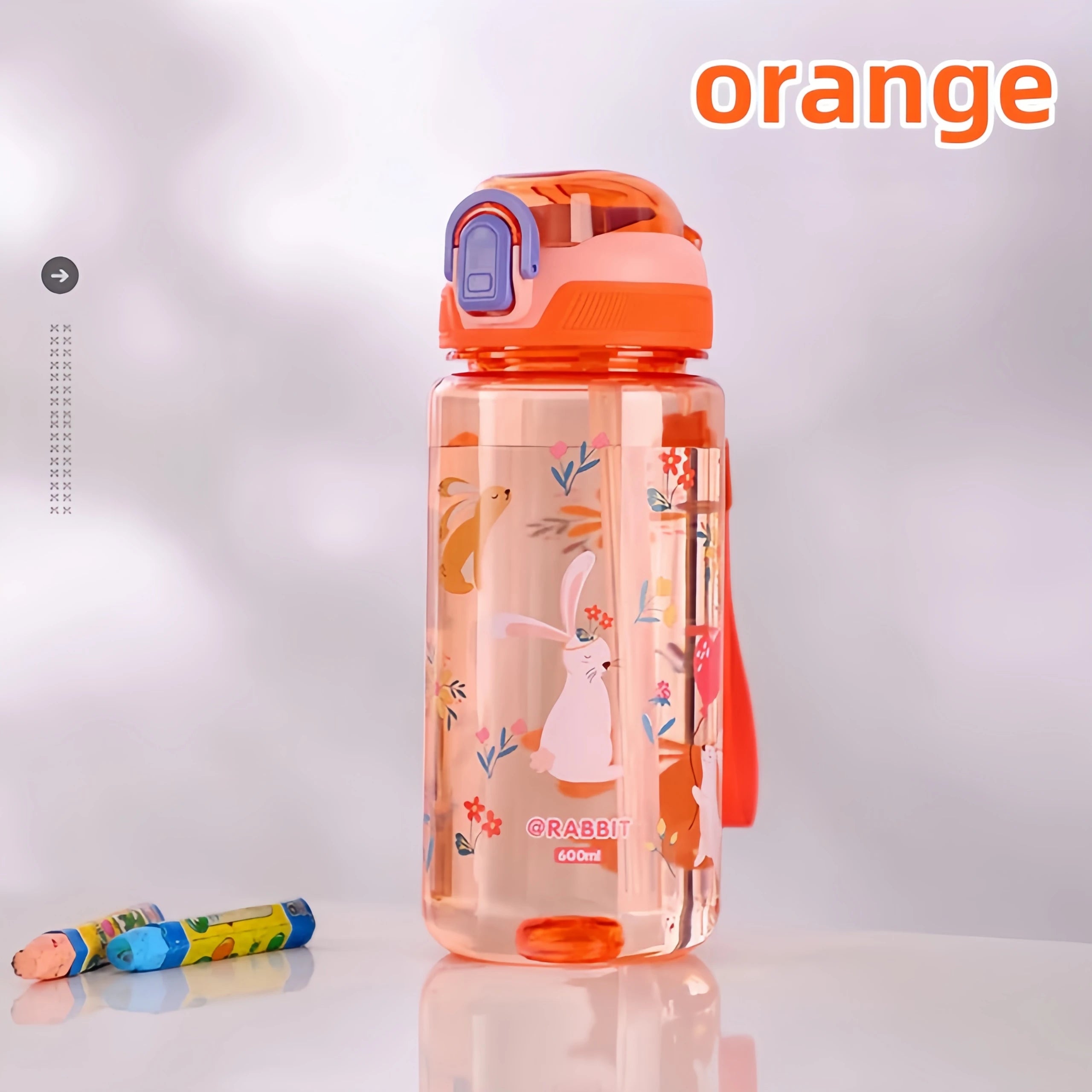 600ml Dinosaur Kids Water Bottle Leakproof Straw Cup