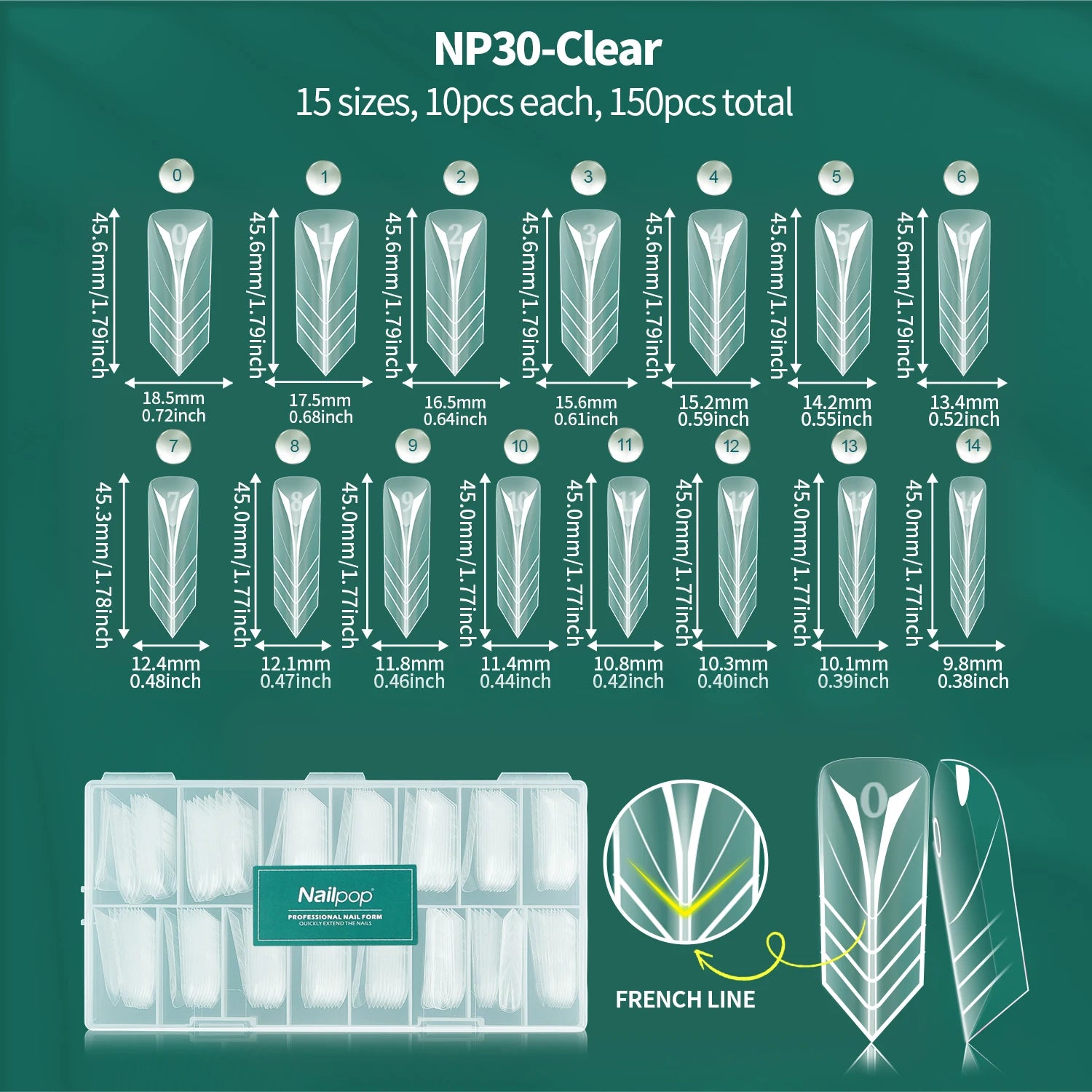 Nailpop Dual Forms Reusable Nail Extension Molds with Scale Design