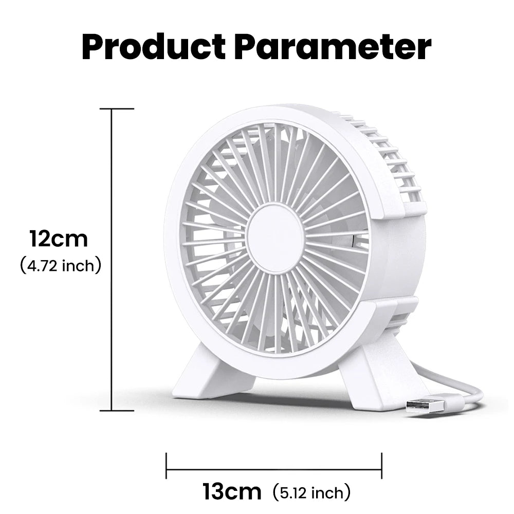 Mini USB Rechargeable Table Fan Portable Desk Fan