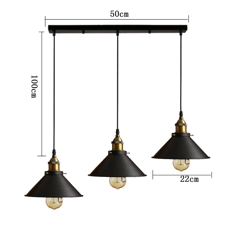 Retro Loft Pendant Light E27 Industrial Hanging Lamp