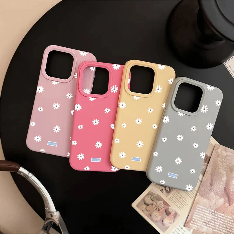 Cute Daisy Flower Case for iPhone 11 12 13 14 15 16 17 Pro Max