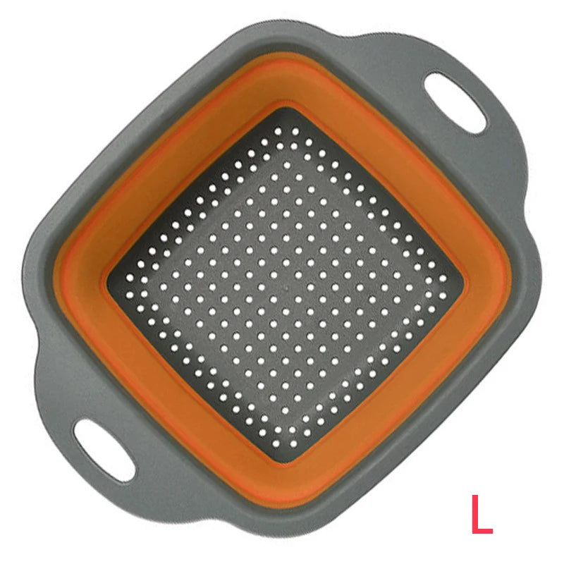 Collapsible Square Colander Silicone Strainer