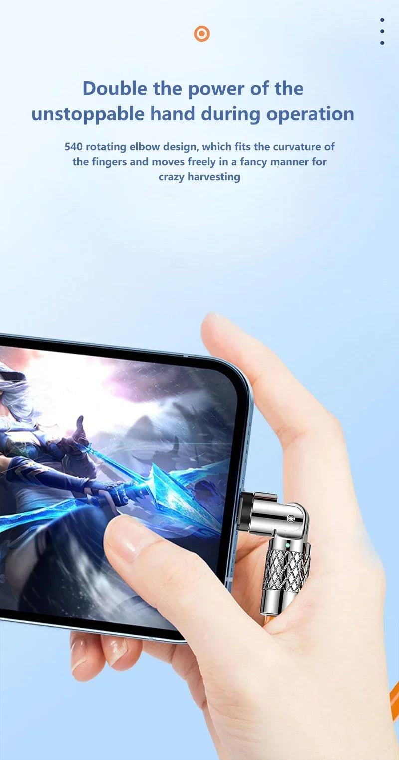 120W Fast Charging USB-C Cable – 180° Rotating Gaming Charger