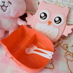 Portable Children Lunch Box Cartoon Bento Food Container with Cutlery Set