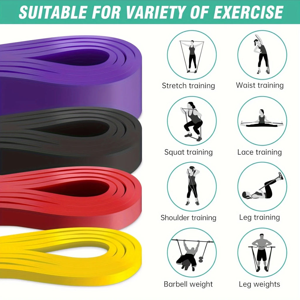 Stackable Heavy Tension TPE Resistance Bands Anti-Snap Home Gym Yoga