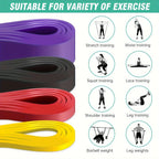 Stackable Heavy Tension TPE Resistance Bands Anti-Snap Home Gym Yoga